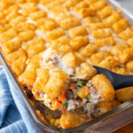 A delightful tater tot casserole.