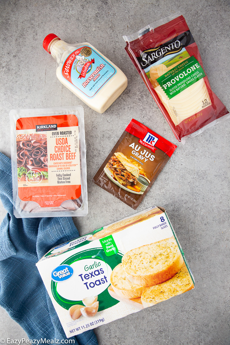 Ingredients for texas toast french dip