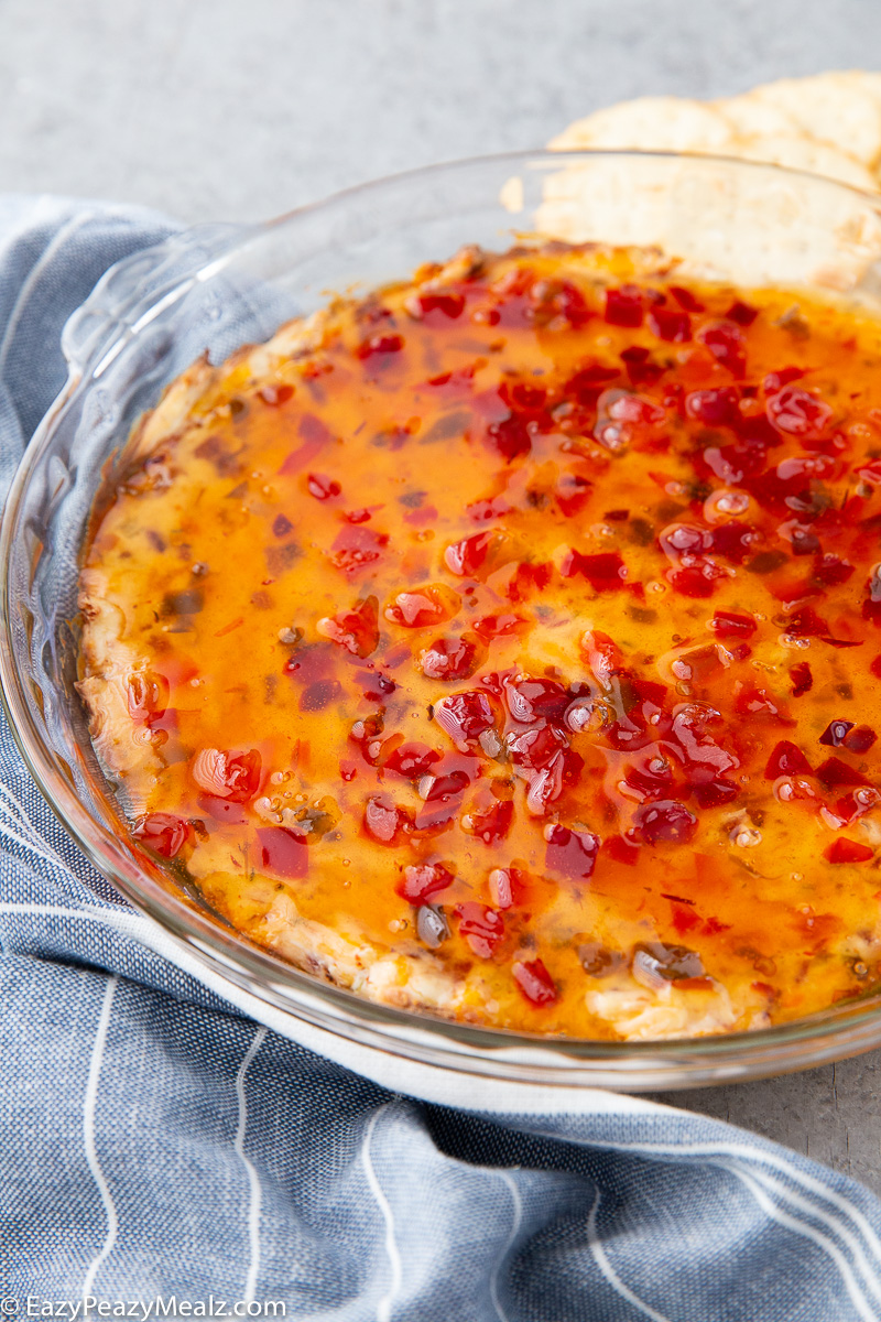 A delicious pepper jelly and bacon cheese dip perfect for holiday entertaining. 