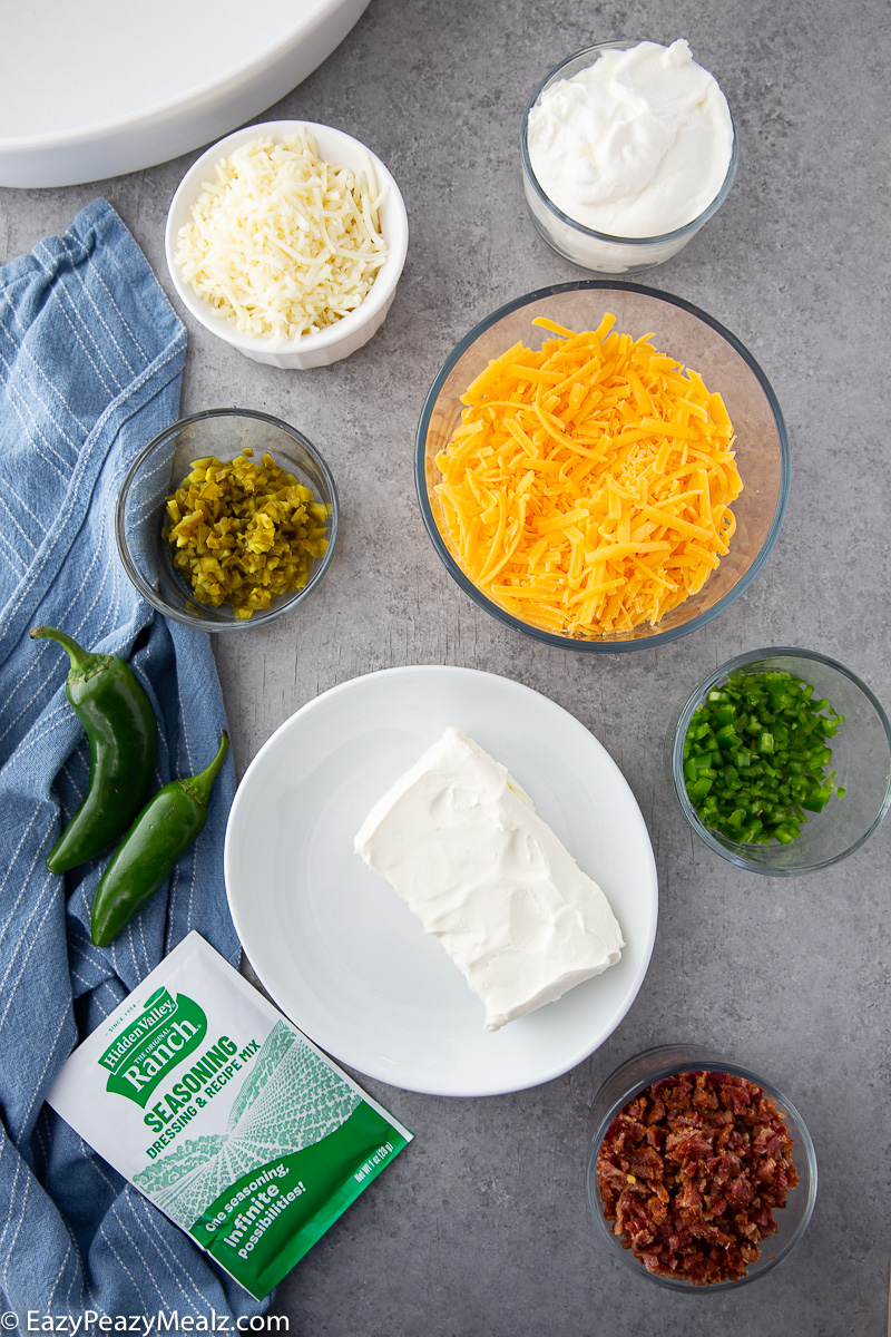 Everything you need to make jalapeno popper dip