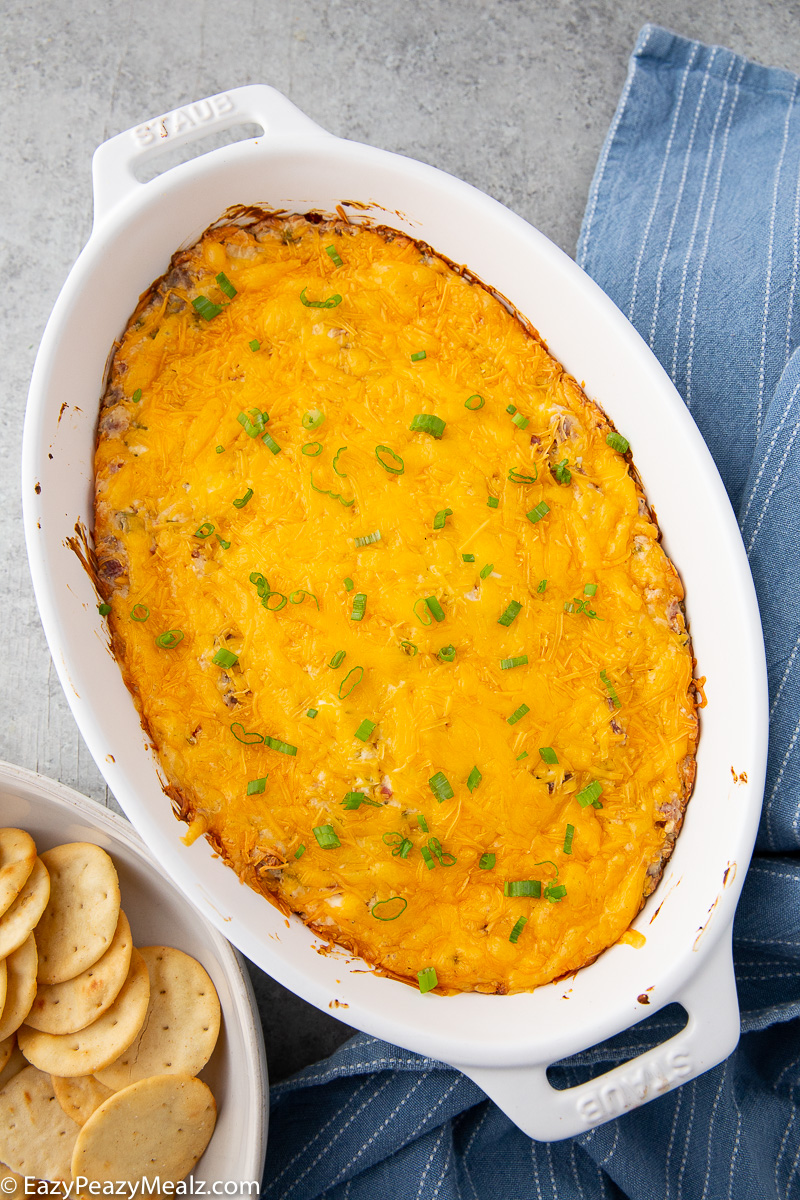A dish of jalapeno popper dip
