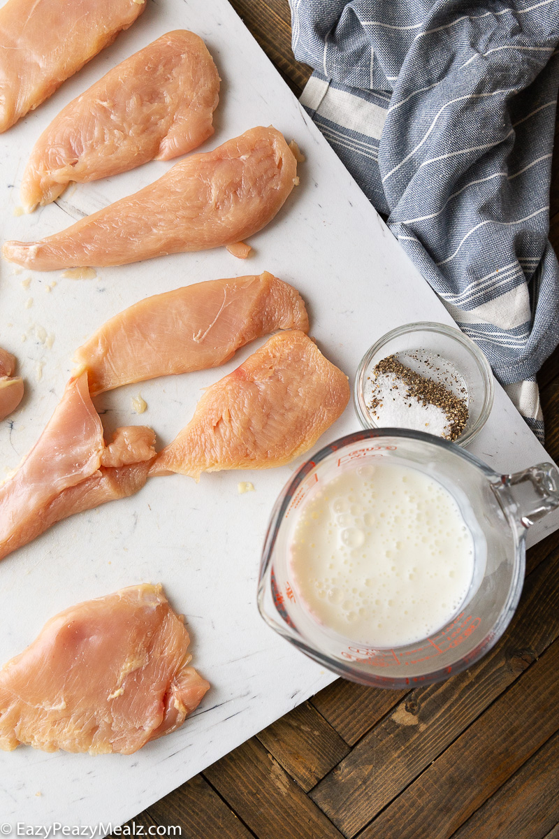 Crispy baked hot honey chicken, pounding the chicken to an even thickness