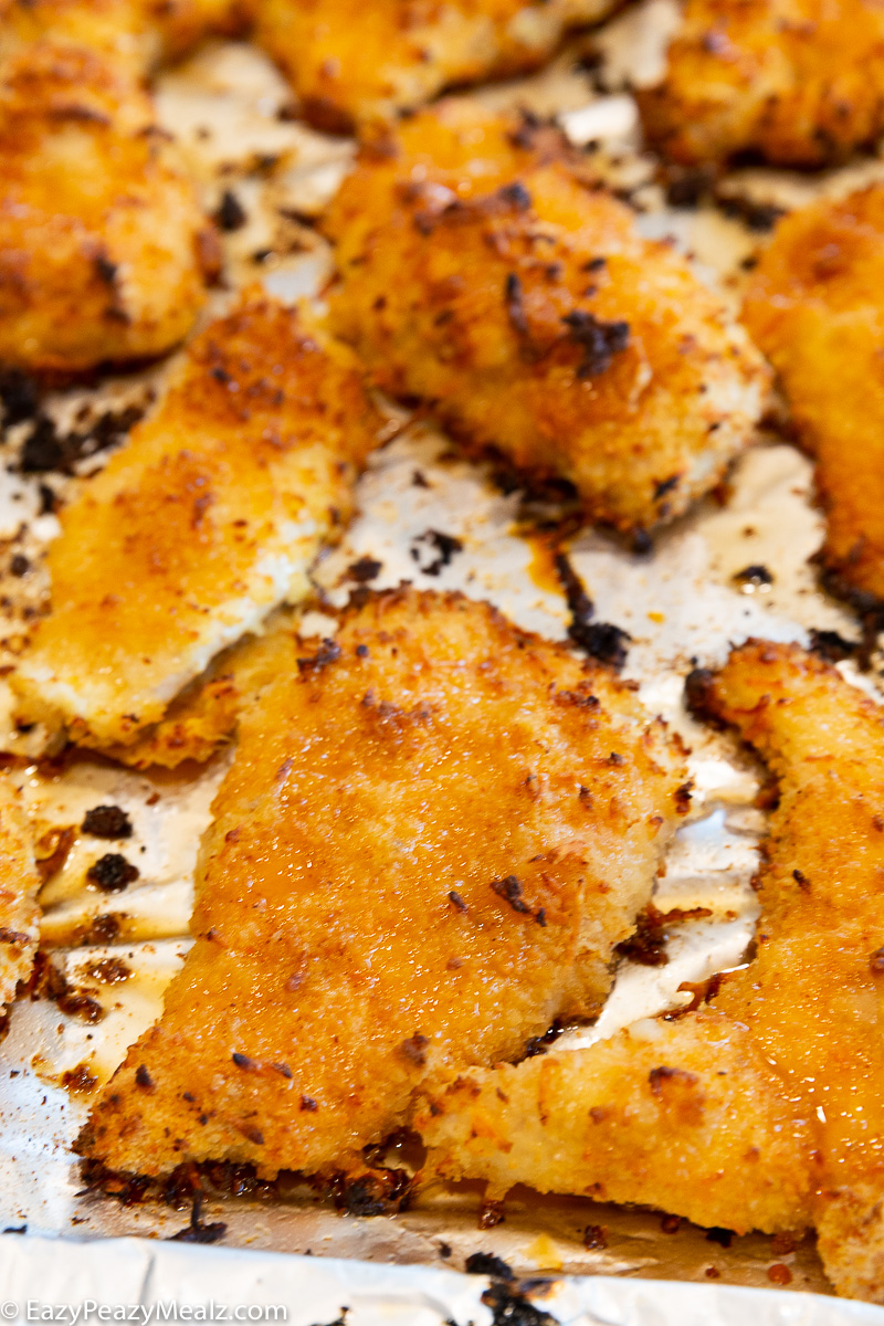 Baked hot honey chicken with a crispy panko coating