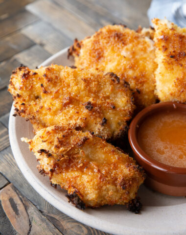 Hot honey chicken baked to be crispy, with a sticky hot honey coating.