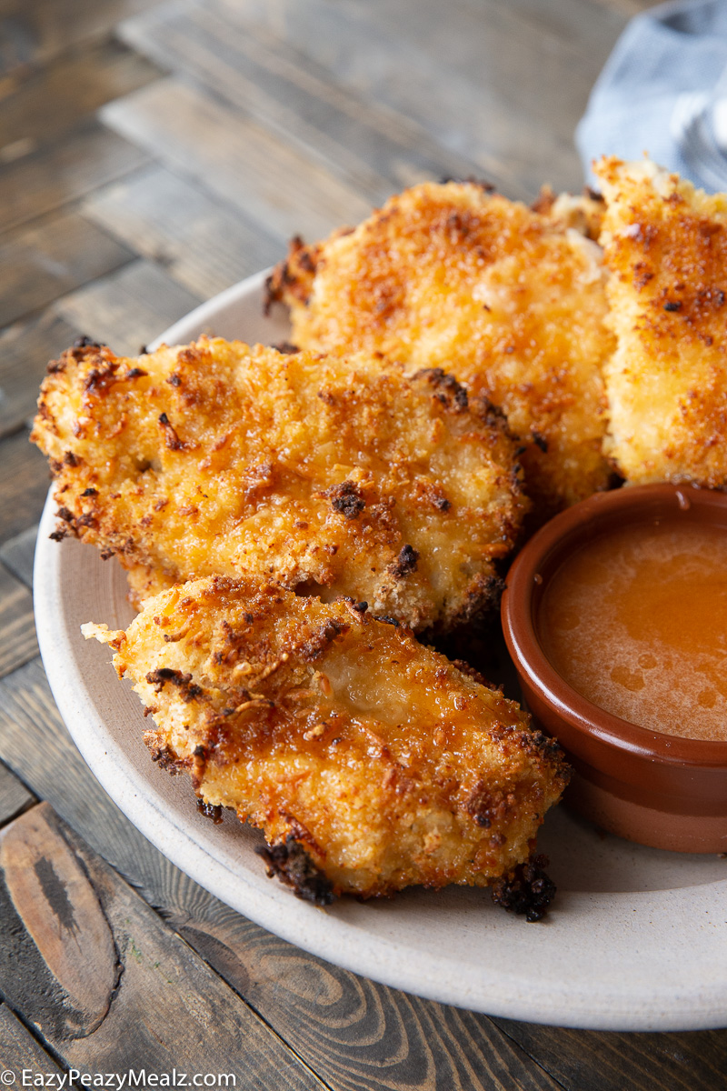 Hot honey chicken baked to be crispy, with a sticky hot honey coating. 