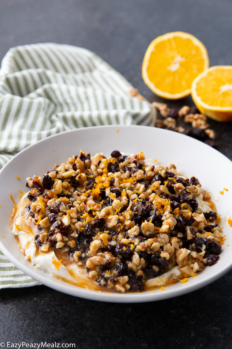 Cranberry orange whipped goat cheese dip