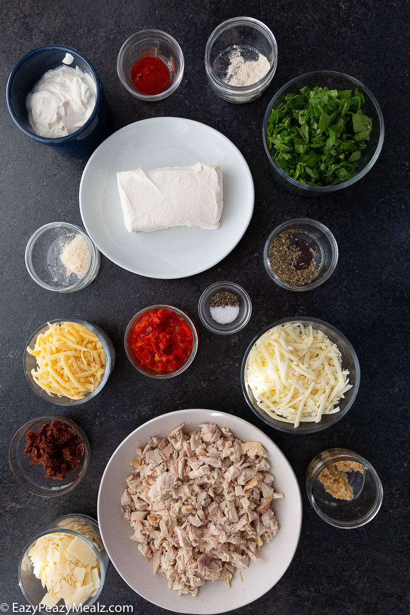 Ingredients for marry me chicken dip