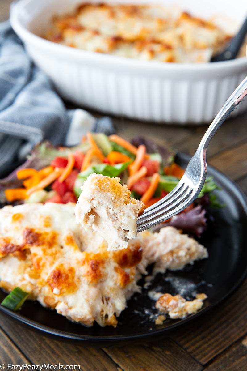 How to make caesar chicken bake, a creamy crunchy chicken.