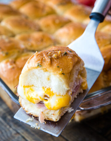 Club sandwich sliders, with melty cheese and layers of meat