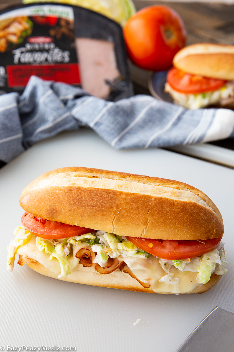 A grinder salad sub sandwich