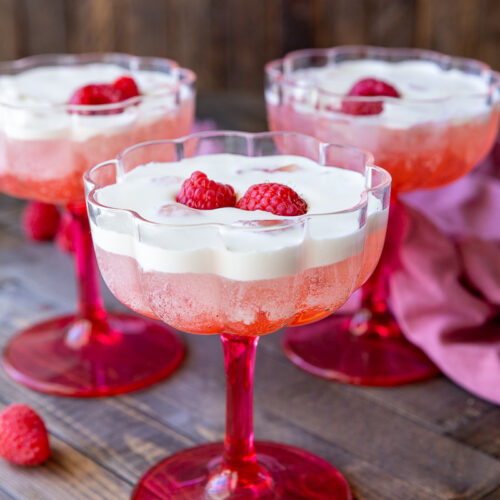 Raspberry Lemonade Spritz with lemon curd cold foam.