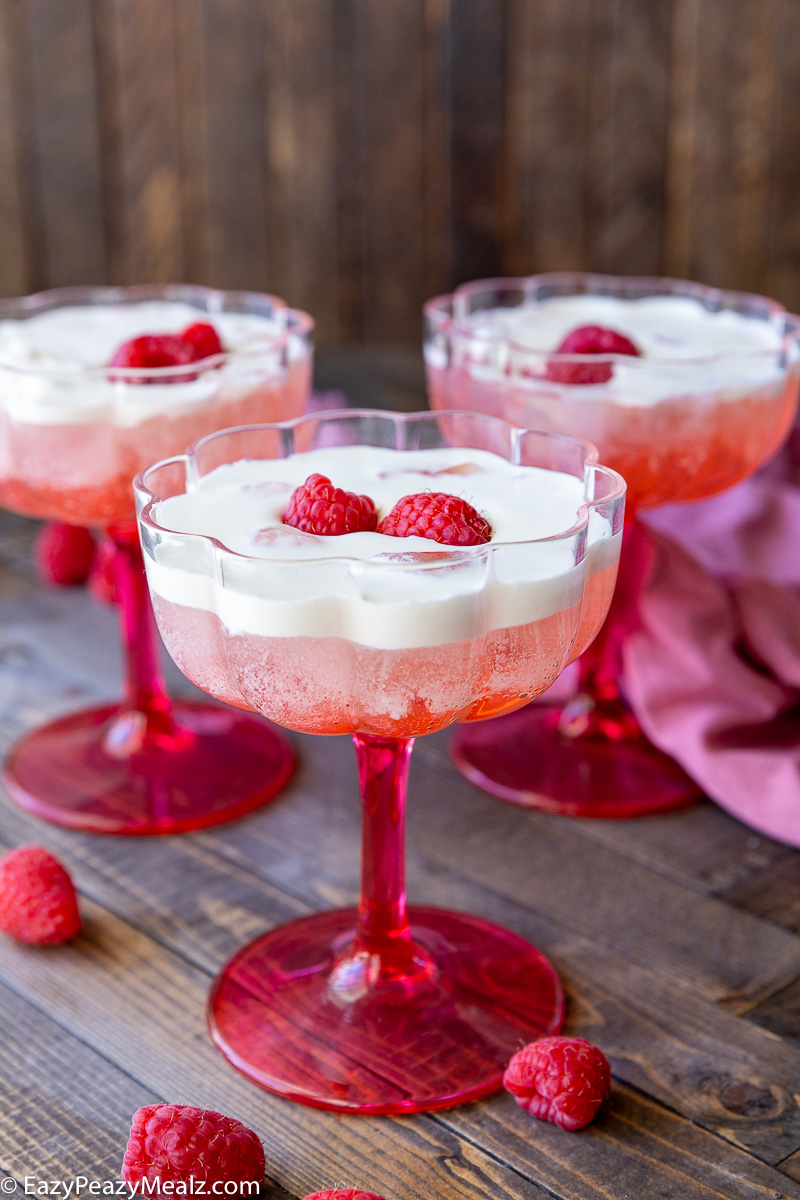 Raspberry Lemonade Spritz with lemon curd cold foam.