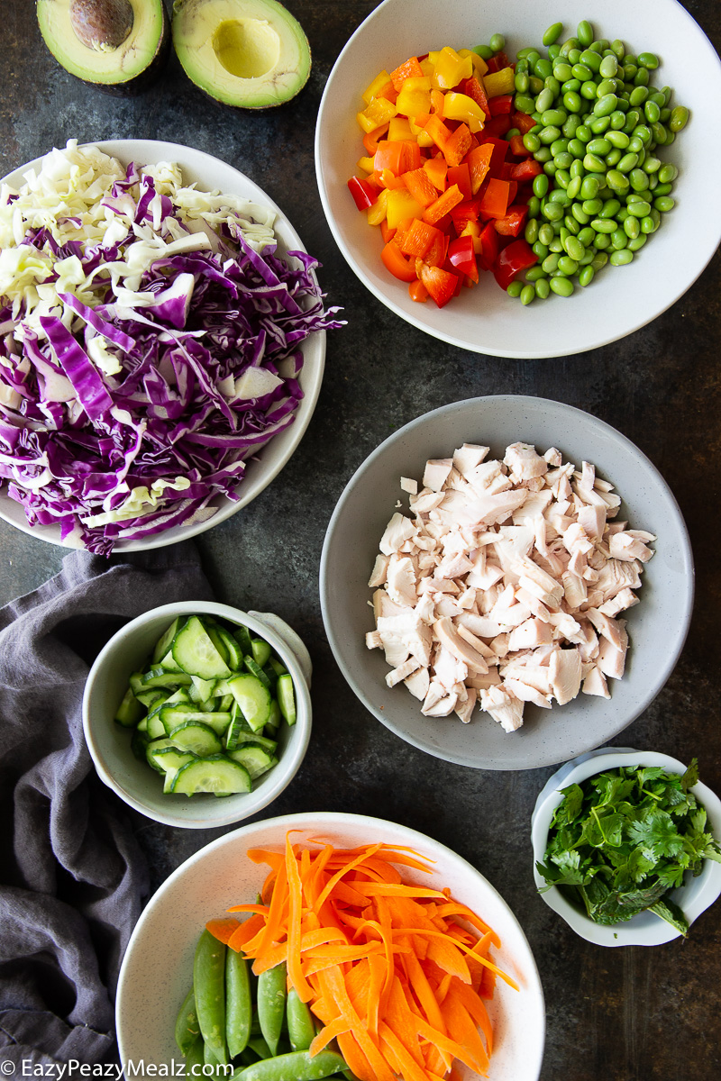 Ingredients for Thai peanut salad