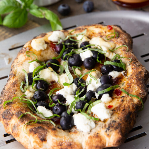 A delightful bluberry goat cheese flatbread