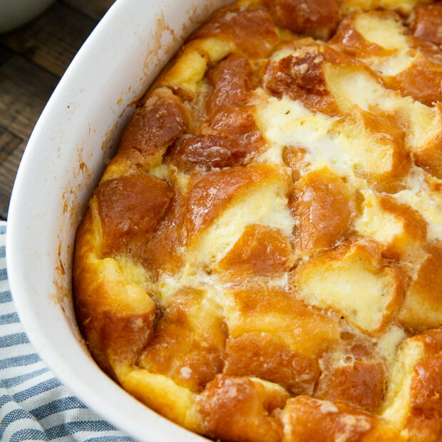 Donut bread pudding, the perfect way to use stale donuts.