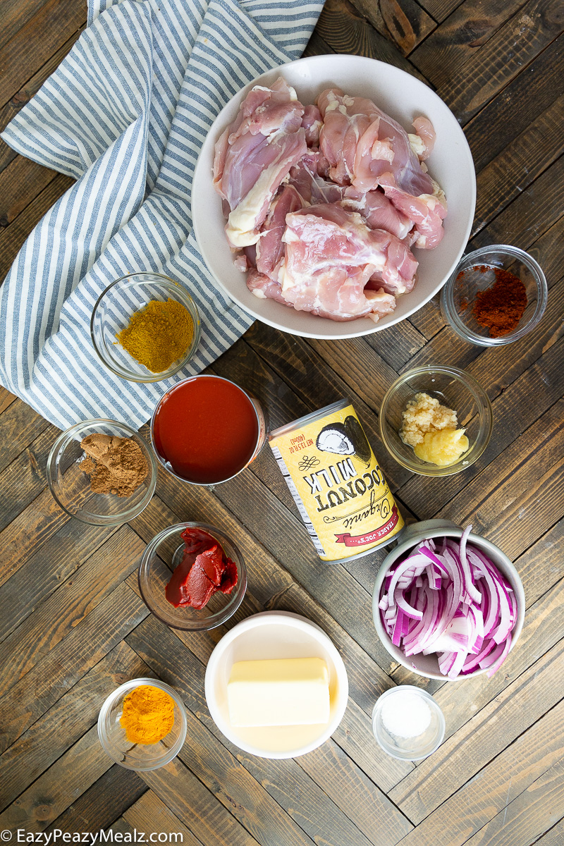 Everything you need to make butter chicken in the slow cooker.