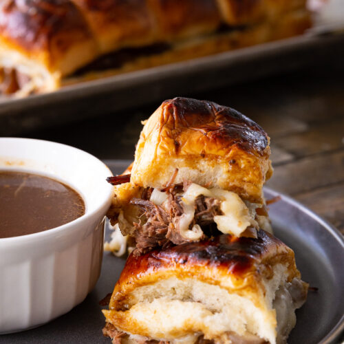 Slow cooker french dip sliders