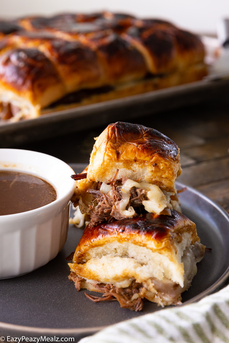 Slow cooker french dip sliders