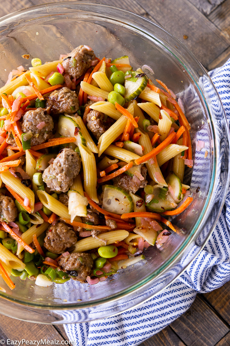Potsticker pasta salad.