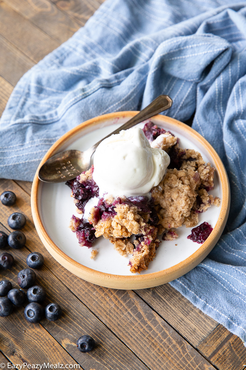 A slow cooker blueberry cobbler.