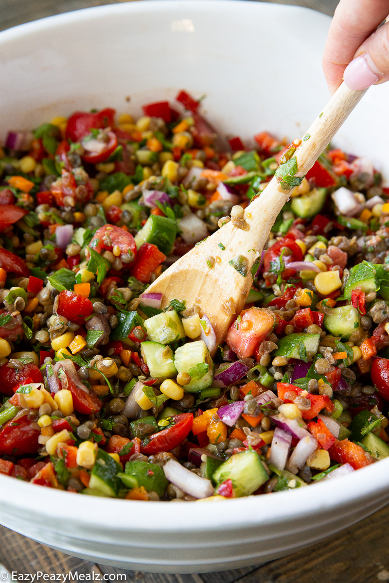 Lentil cowboy caviar salad