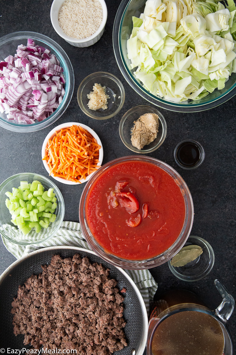 Slow cooker cabbage roll soup