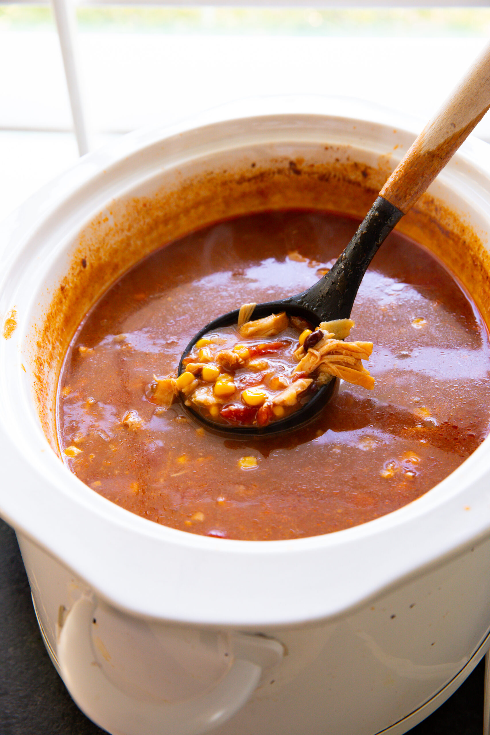 Chicken enchilada soup slow cooker or crockpot