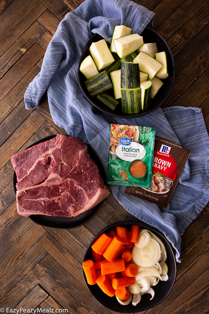 Ingredients for slow cooker italian pot roast