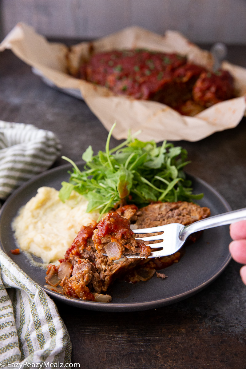 A tasty meatloaf made in the slow cooker with the best glaze ever.