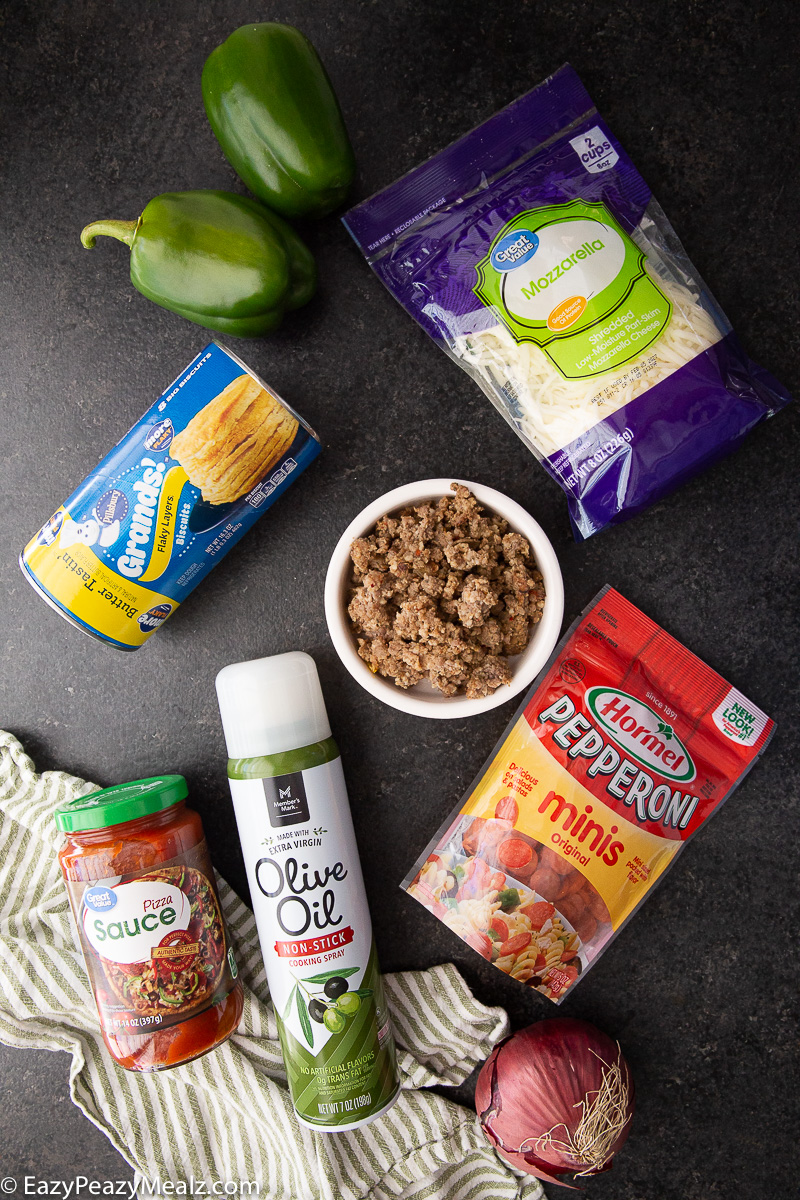 What you need to make pizza casserole in the slow cooker.