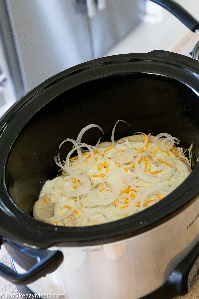 Slow cooker au gratin or scalloped potatoes.